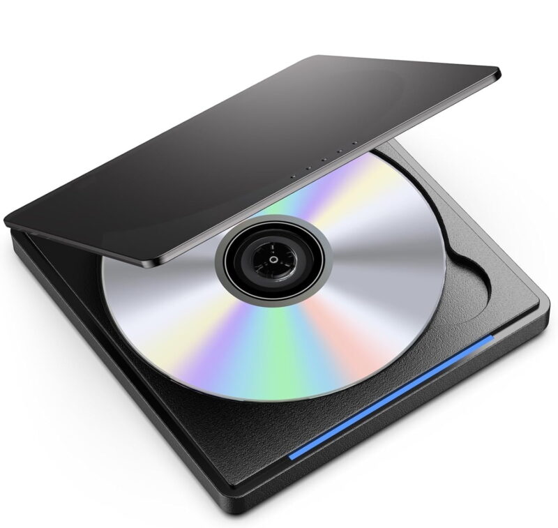 External CD/DVD Drive for Laptop,CD Burner Clamshell Portable Reader Writer Optical Disk Drive, DVD Player for Laptop +/-RW USB 3.0,External DVD Drive for PC Windows Linux Mac