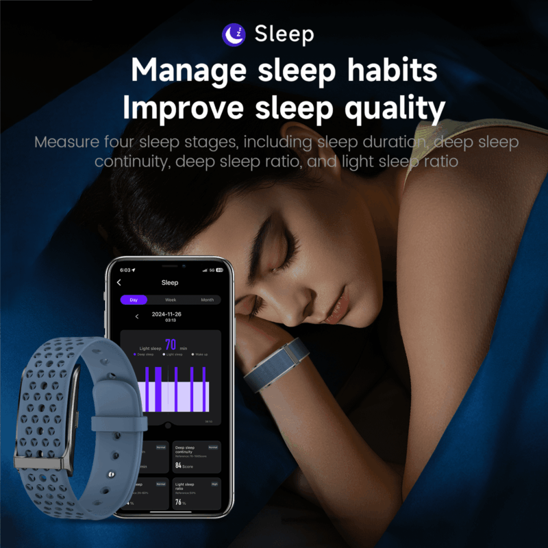 Smart Health Wristband, Wearable Activity & Fitness Tracker, 120+ Sports Modes, All-Day Continuous Monitoring, Heart Rate Tracking, Improve Sleep, Stress, Wellness, 2 Pack Bands, with Free APP - Image 5