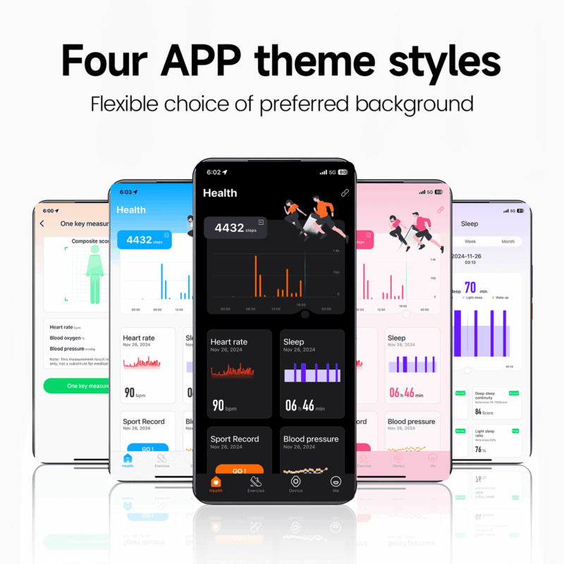 Smart Health Wristband, Wearable Activity & Fitness Tracker, 120+ Sports Modes, All-Day Continuous Monitoring, Heart Rate Tracking, Improve Sleep, Stress, Wellness, 2 Pack Bands, with Free APP - Image 2